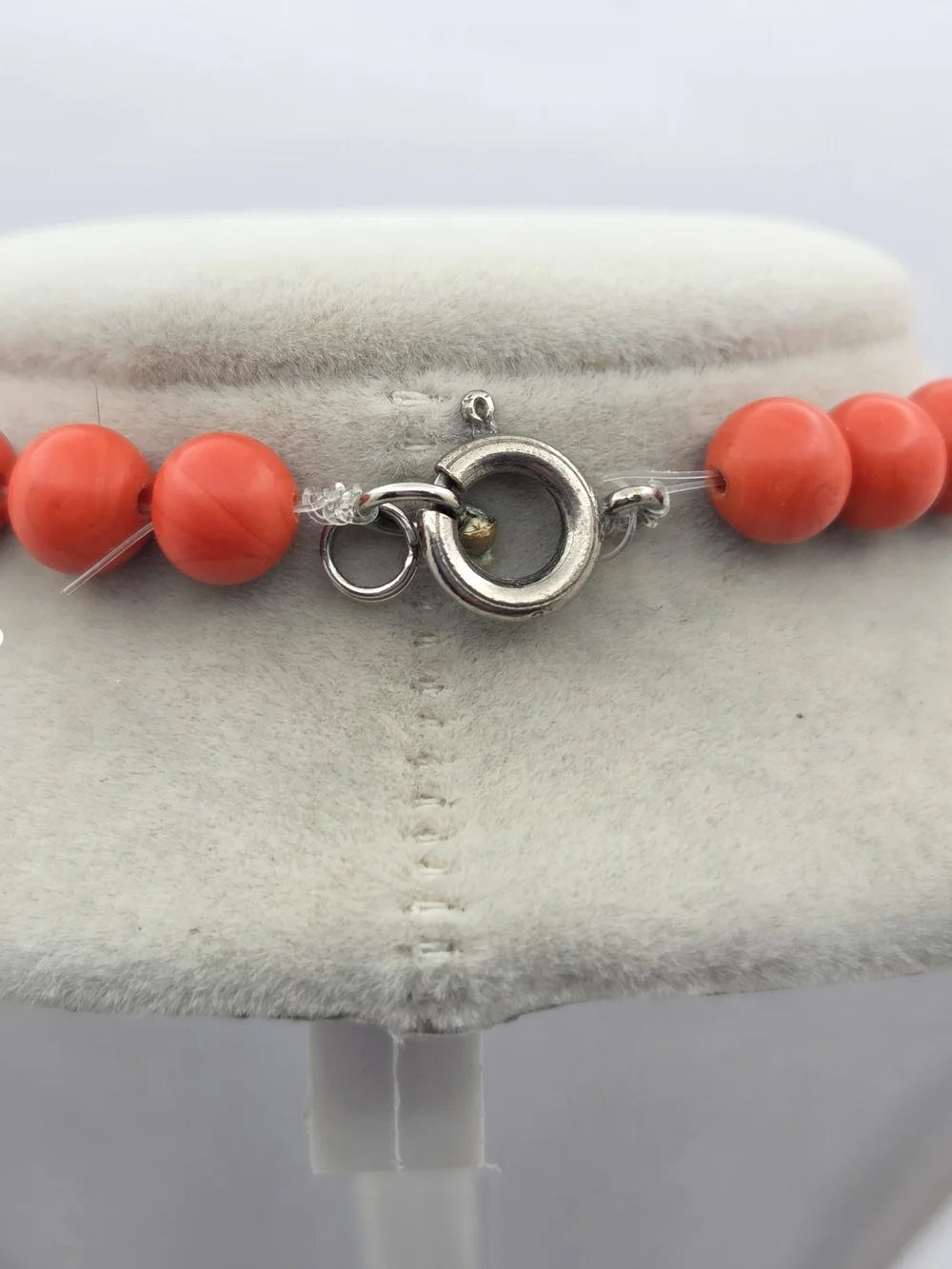 Vintage Orange Slag Glass Graduated Bead Necklace 19